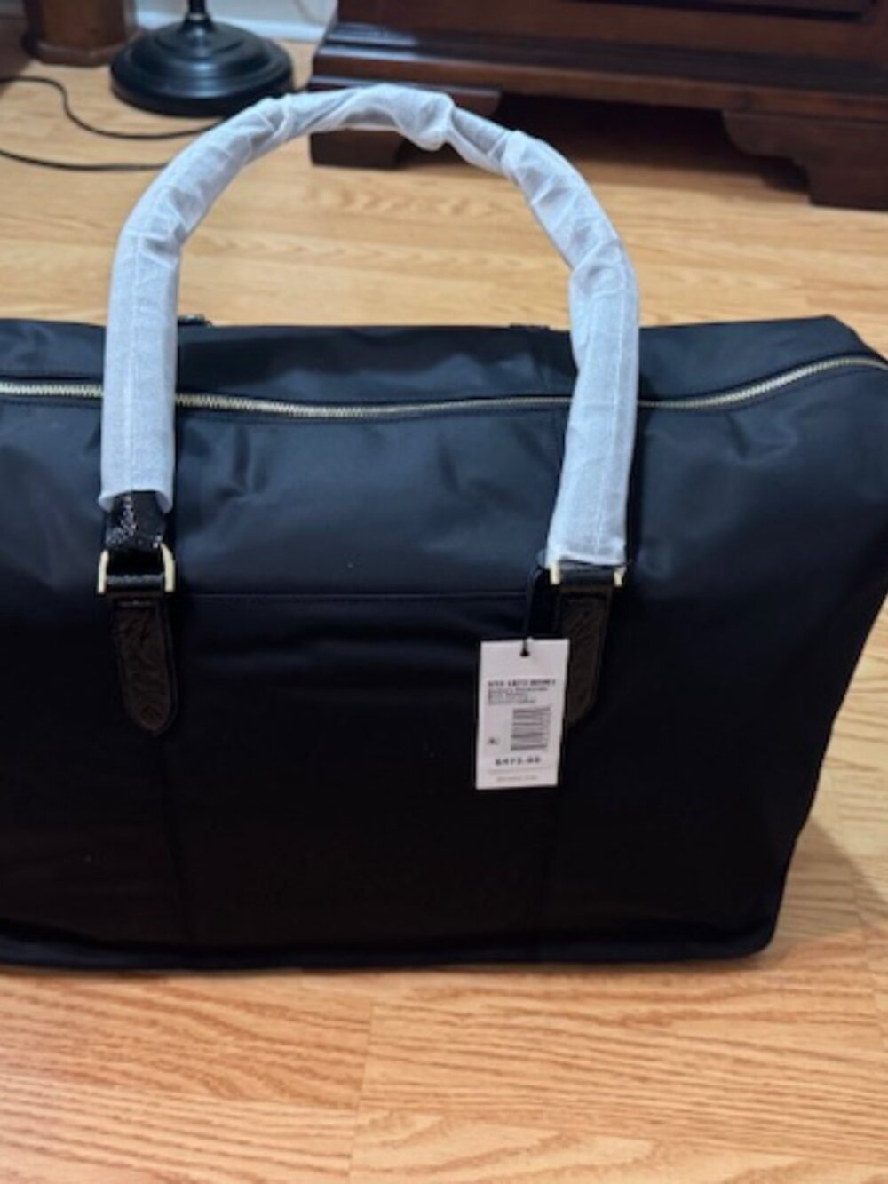 NWT Brahmin Duxbury Weekender Bag - Black Croc Embossed Leather & Nylon - $475 - Picture 6 of 12